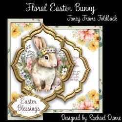 Floral Easter Bunny Fancy Frame Foldback