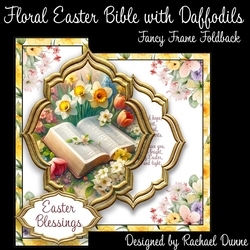 Floral Bible with Daffodils Fancy Frame Foldback