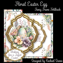 Floral Easter Eggs Fancy Frame Foldback