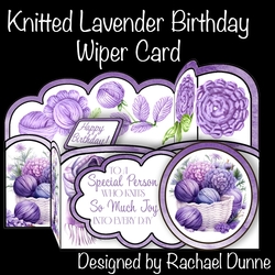 Lavender Knitted Birthday Wiper Card