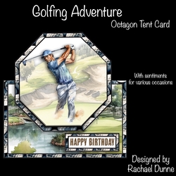 Golfing Adventure Octagon Tent Card