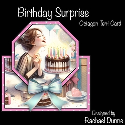Birthday Surprise Octagon Tent Card
