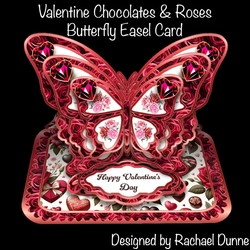 Valentine Chocolates & Roses Butterfly Easel Card