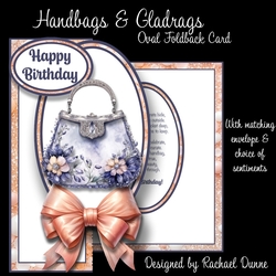 Handbags & Gladrags Oval Foldback Card