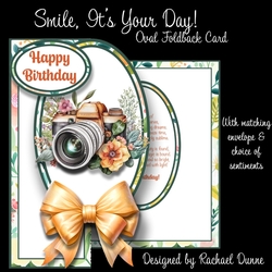 Smile, Its Your Birthday! Oval Foldback Card