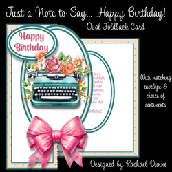 Just a Note to Say... Happy Birthday! Oval Foldback Card