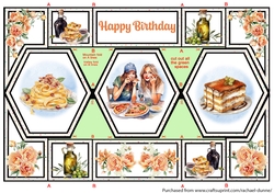 Girls Night Pizza Hexagon Shutter Card