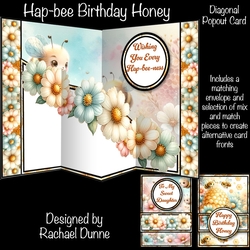 Hap-bee Birthday Honey Diagonal Popout Card