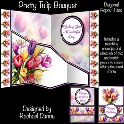 Pretty Tulip Bouquet Diagonal Popout Card