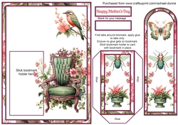 Botanical Reading Nook Mothers Day Bookmark Card