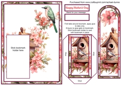 Birdhouse Mothers Day Bookmark Card