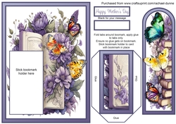 Vintage Book & Butterflies Mothers Day Bookmark Card