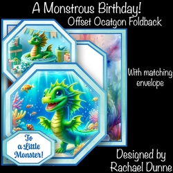 A Monstrous Birthday! Offset Octagon Card