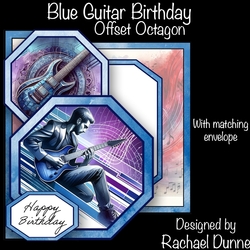 Blue Guitar Birthday Offset Octagon