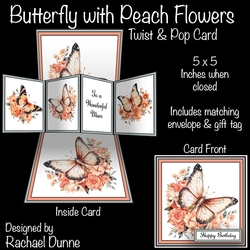 Butterflies with Peach Flowers Twist and Pop