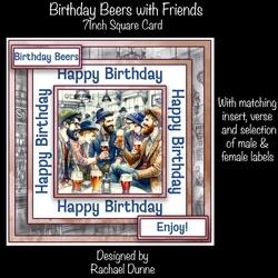 Birthday Beers with Friends 7 Inch Square