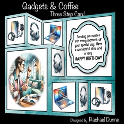 Gadgets & Coffee Three Step Card
