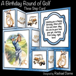 A Birthday Round of Golf Three Step Card