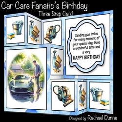 Car Care Fanatics Birthday Three Step Card