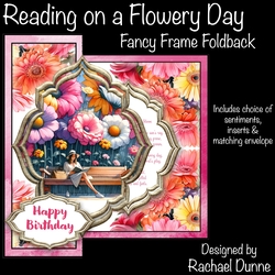 Reading on a Flowery Day Fancy Frame Foldback
