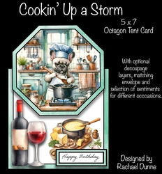 Cookin Up a Storm 5 x 7 Octagon Tent Card