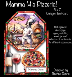 Mamma Mia Pizzeria 5 x 7 Octagon Tent Card