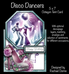 Disco Dancers Octagon Tent Card