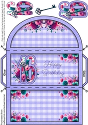 16th Birthday Floral Denim Money Wallet
