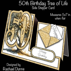 50th Birthday Tree of Life Side Stepper Card