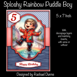 Sploshy Rainbow Puddle Boy 5 x 7 Inch