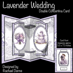 Lavender Wedding Couple Double Concertina Card
