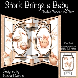 Stork Brings a Baby Double Concertina Card