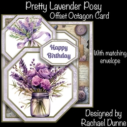Pretty Lavender Posy Offset Octagon Card