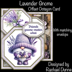 Lavender Gnome Offset Octagon Card