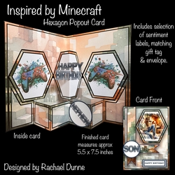 Inspired by Minecraft Hexagon Popout Card