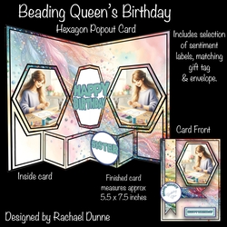 Beading Queens Birthday Hexagon Popout Card