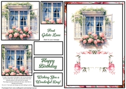 Pink Window Box Pyramid Front Card