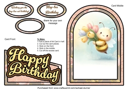 Hap-bee-est Birthday Cutaway Arch Card