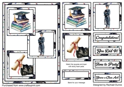 Male Graduate Books Three Squares