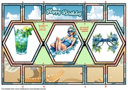 Sun Worshipping Gal Hexagon Shutter Card