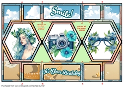Smile! Its Your Birthday Hexagon Shutter Card