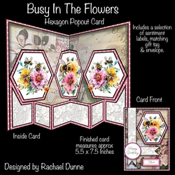 Busy In The Flowers Hexagon Popout Card