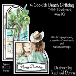 A Bookish Beach Birthday Tri-fold Bookmark Mini Kit