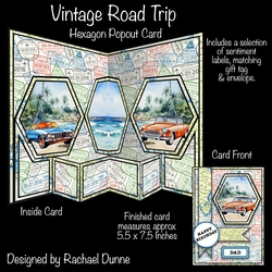 Vintage Road Trip Hexagon Popout Card