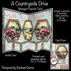 A Countryside Drive Hexagon Popout Card