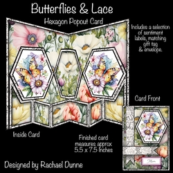 Butterflies & Lace Hexagon Popout Card