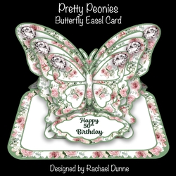 Pretty Peonies Butterfly Easel Card