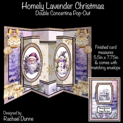 Homely Lavender Christmas Double Concertina Pop-out