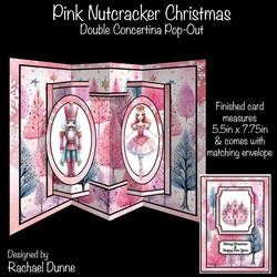 Pink Nutcracker Christmas Double Concertina Pop-out