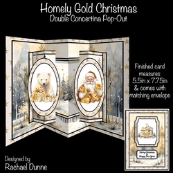 Homely Gold Christmas Double Concertina Pop-out